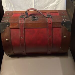 Vintage Looking  Red Wood  Trunk